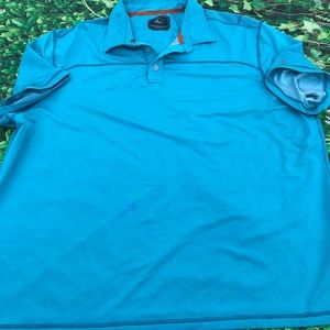 GH Bass Mens Short Sleeve Fishing  Outdoor Polo Shirt Vented Back Blue 2XL